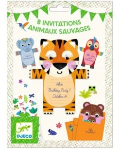 Cartes D Invitation Animaux Sauvages - Djeco