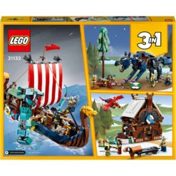 Lego 31132 Creator 3-en-1 Le Bateau Viking Et Le Serpent De Midgard, Jouet Pour Enfants Transformable En Maison Avec Un Dragon -Lille Aux Jouets lego 31132 creator 3 en 1 le bateau viking et le serpent de midgard jouet pour enfants transformable en maison avec un dragon 1