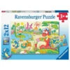 Mes Dinos Préférés - Puzzles 2x12 Pièces -Lille Aux Jouets ravensburger 07596 puzzle a la maison peppa pig 2 x 12 pieces 2