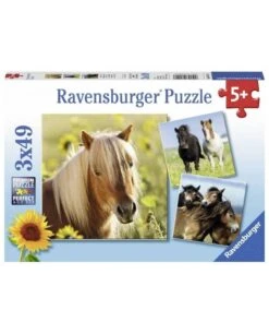Ravensburger Pack De 3 Puzzles Adorables Poneys 49 Pièces, 08011