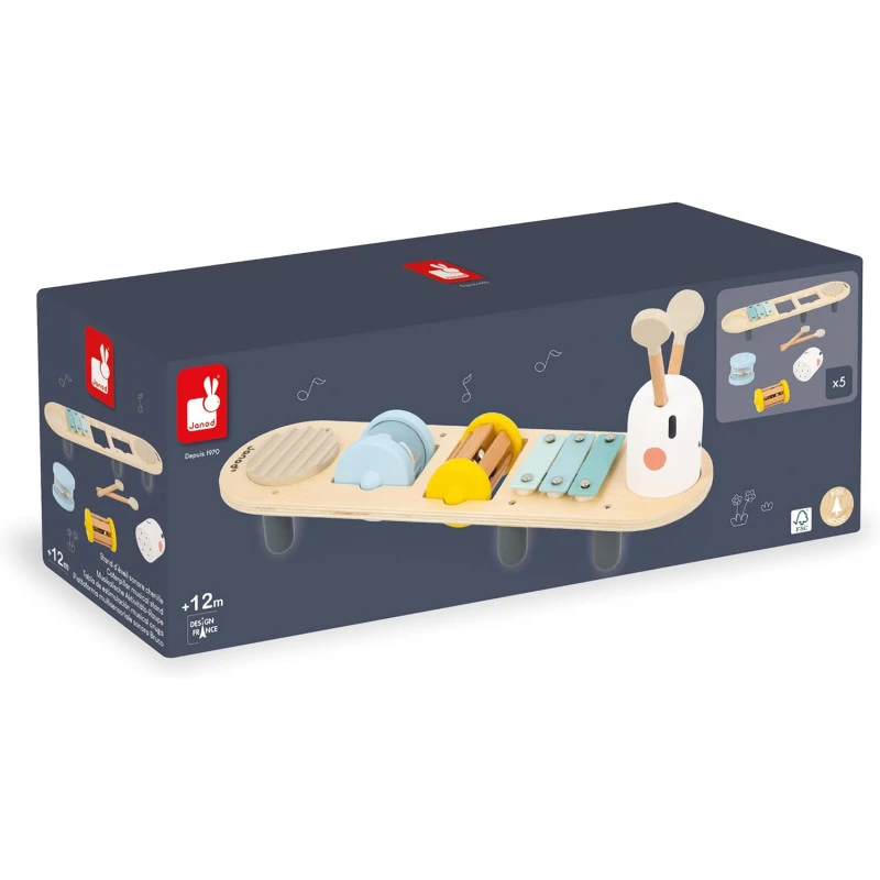 Stand D'Éveil Sonore Chenille Sweet Cocoon - 5 Activités Sonores Pour Enfant - Jeu D'Éveil Musical - Janod 4 Stand D'Éveil Sonore Chenille Sweet Cocoon - 5 Activités Sonores Pour Enfant - Jeu D'Éveil Musical - Janod – Image 2